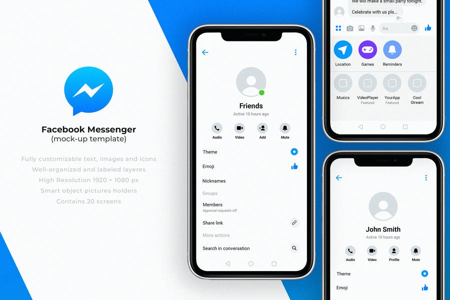 Facebook Messenger Mockup Template