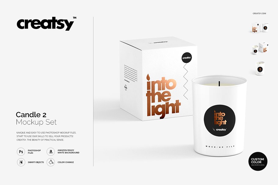 High Resolution Candle Mockup PSD
