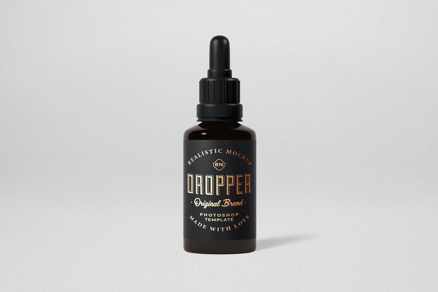 Isolated Dropper Bottle Mockup PSD