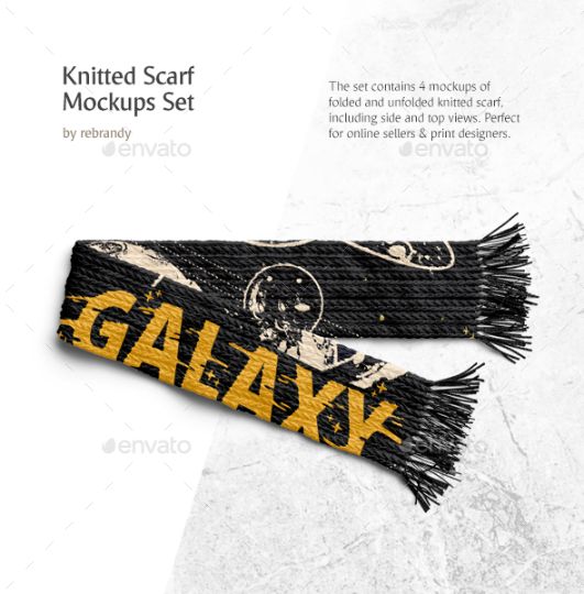 Knitted Scarf Mockup PSD