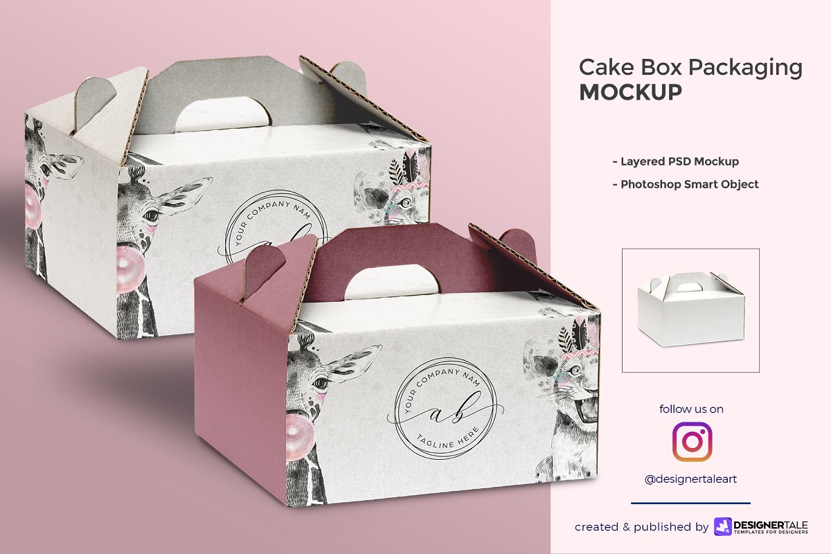Layered PSD Cake Branding Mockup
