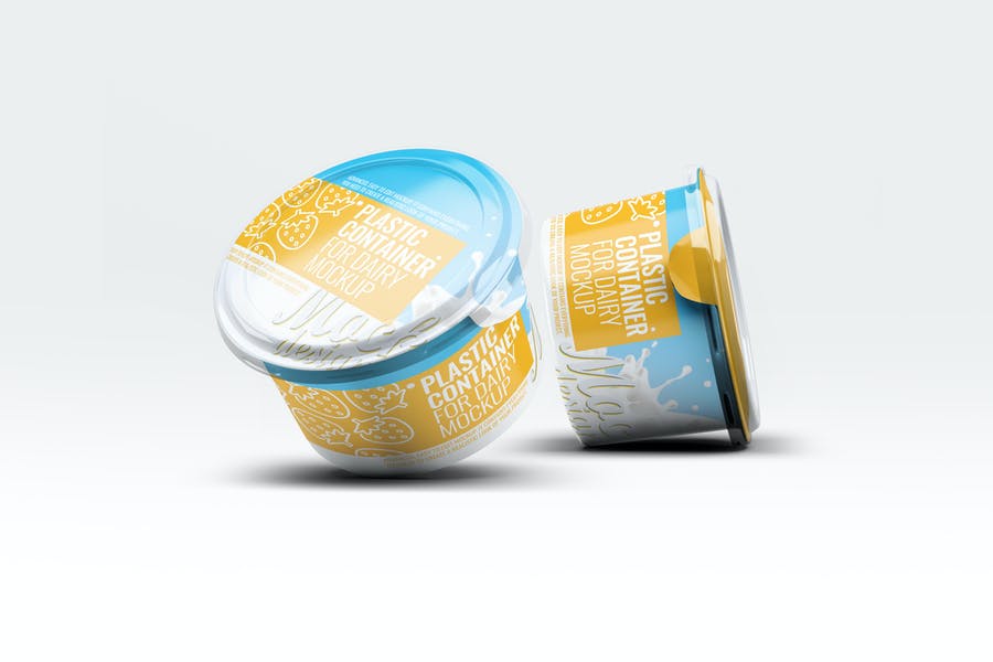 Plastic Cup Mockup for Dairy Products
