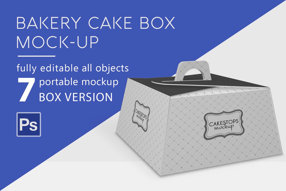 Portable Cake Box Branding Mockup