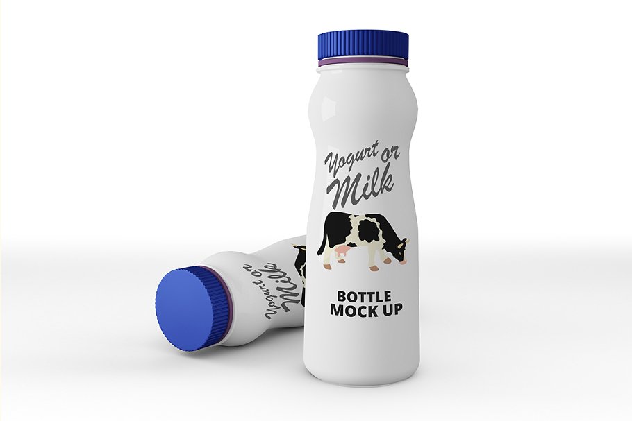 Premium Yogurt Bottle Packaging Mockup