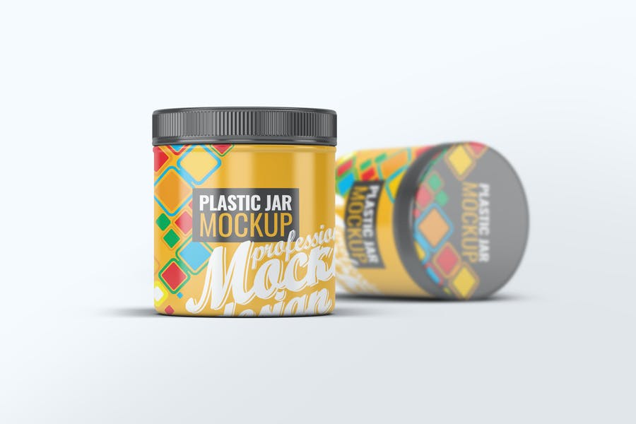 Realistic Plastic Jar Mockup PSD