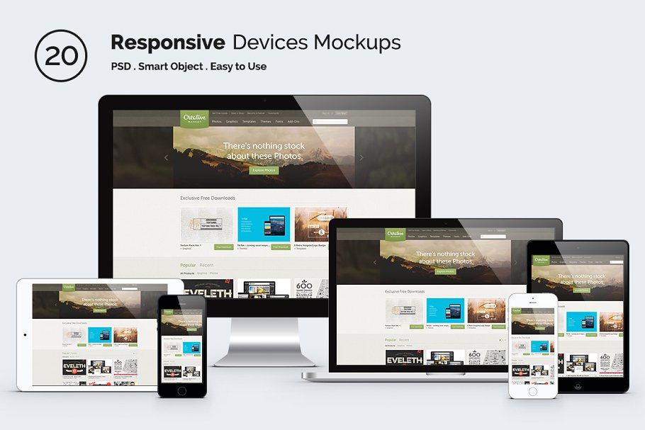 Responsive Devices Mockup PSD