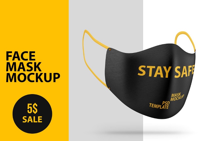 Face Protection Mask Mockup PSD