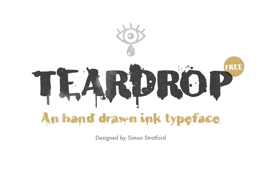 Distressed Tear Drop Font