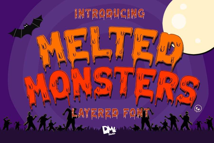 Halloween Melted Layered Font