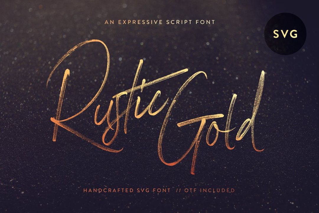 Handwritten Rustic Gold Fonts