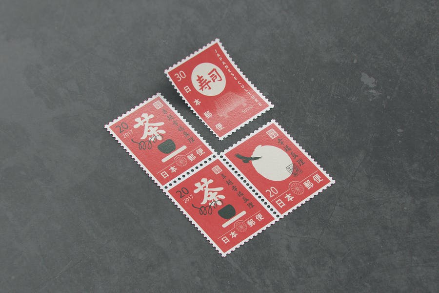 Photo Realistic Postal Stamp Mockup