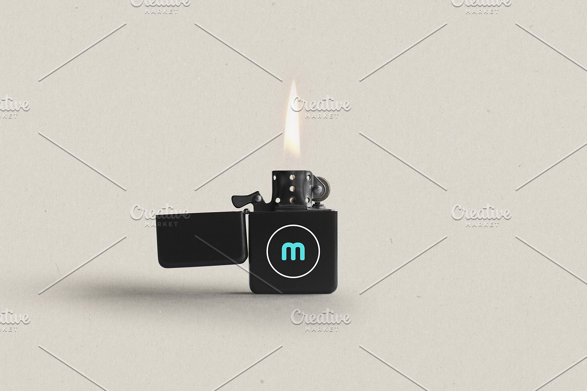 Zippo Flip Lighter Mockup