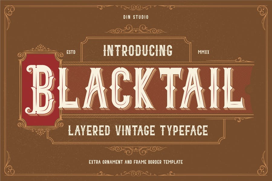 Vintage Layered Typeface Font