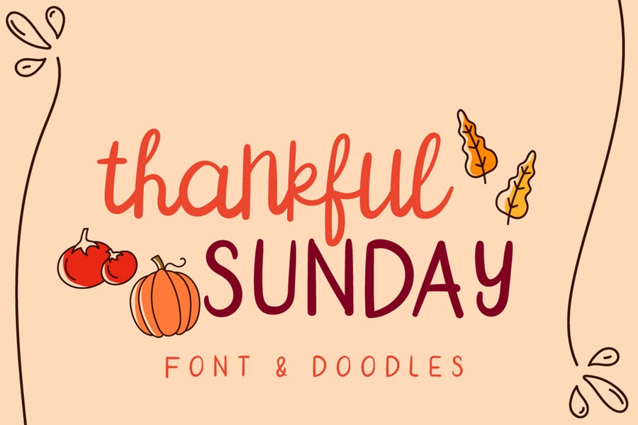 Thanksgiving Themed Doodle Font