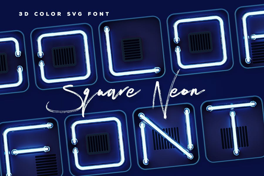 3D Neon Branding Fonts