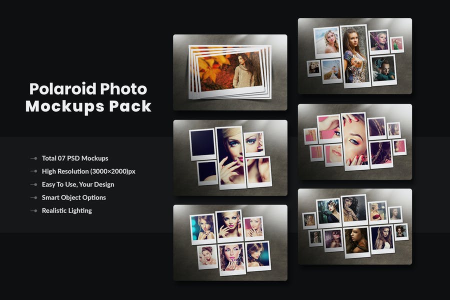 Creative Polaroid Photo Mockups PSD