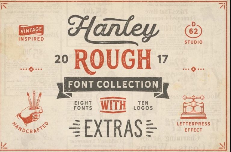 Vintage Inspired Rough Font Collection
