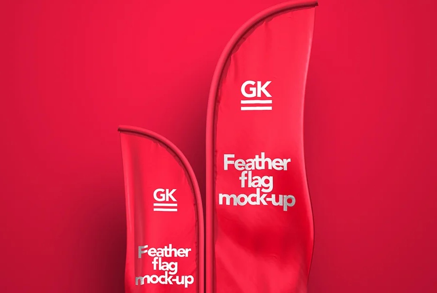 3D Feather Flag Branding Mockups