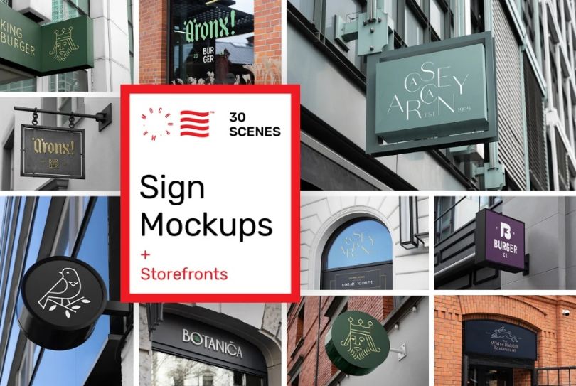 3D Sign and Storefront Mockups