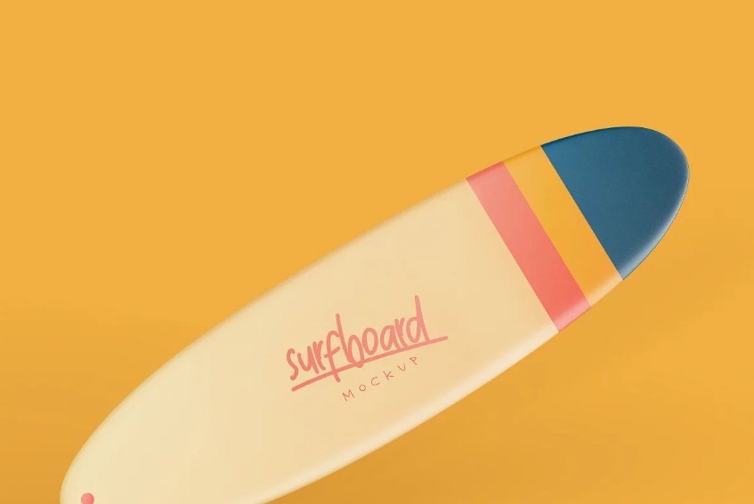 3D Surfboard Design Mockup