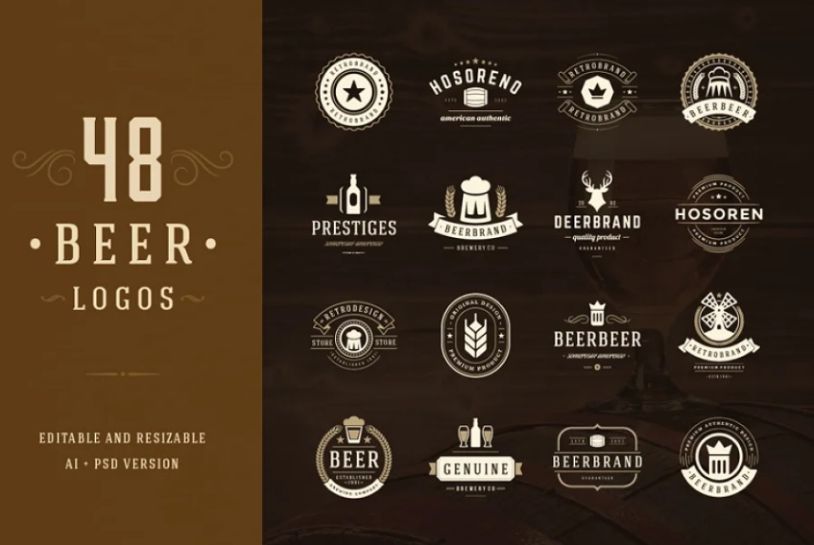 48 Editable Beer Logo Templates