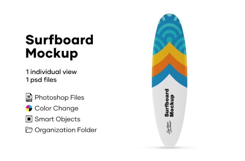 Beautiful Surfboard Branding Mockup