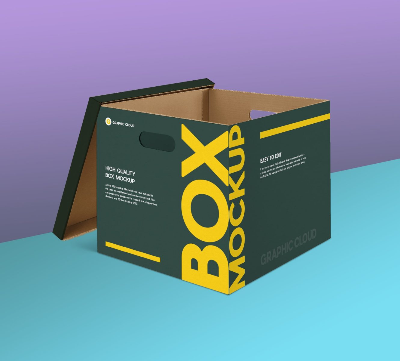 Square PSD Box Mockup