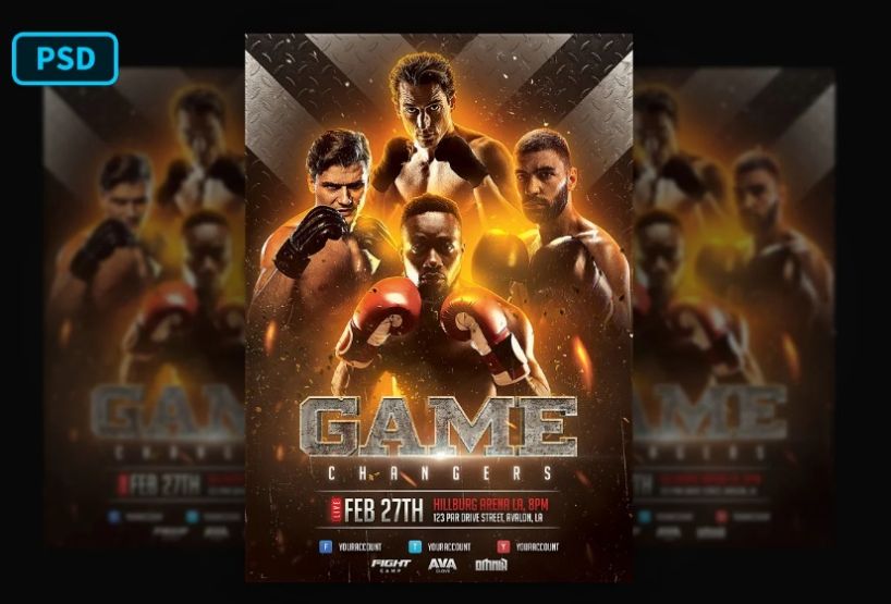 Boxing Match Flyer Design