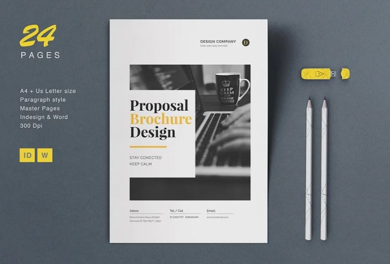 free indesign design proposal brochure templates download