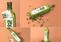 Olive oil bottle mockup