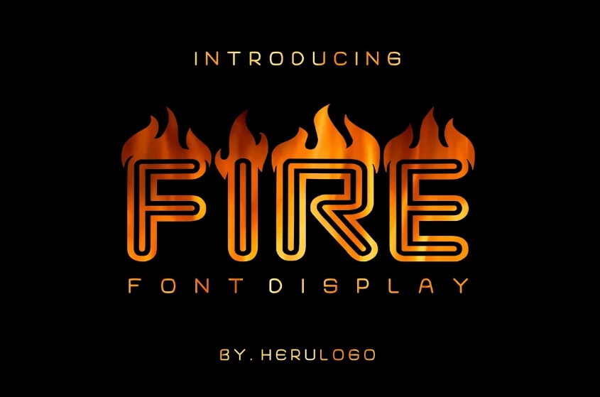 Double Line Flame Typeface
