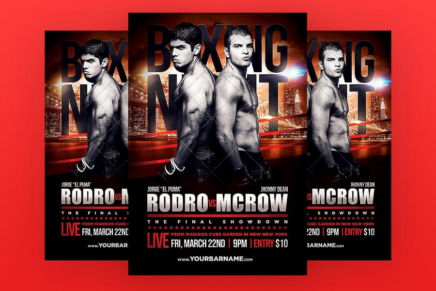 Editable Boxing Flyer Template