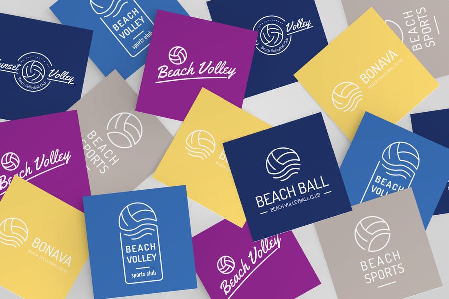 Editable Volleyball Logo Set