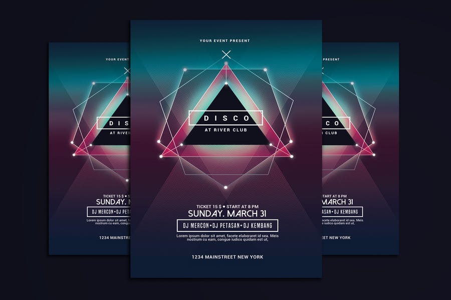 Electro Music Flyer Design