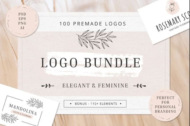 Elegant and Feminine Wedding Logos