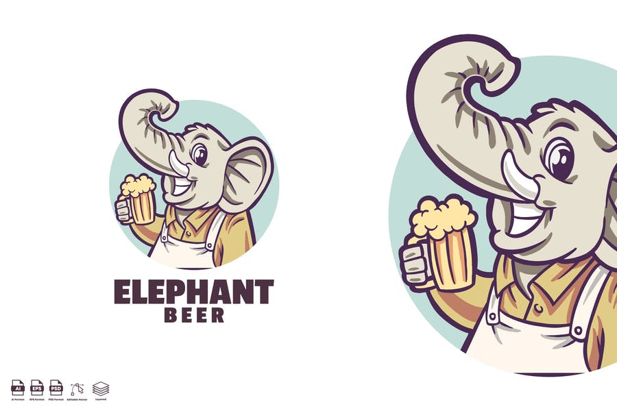Elephant Beer Logo Design Idea