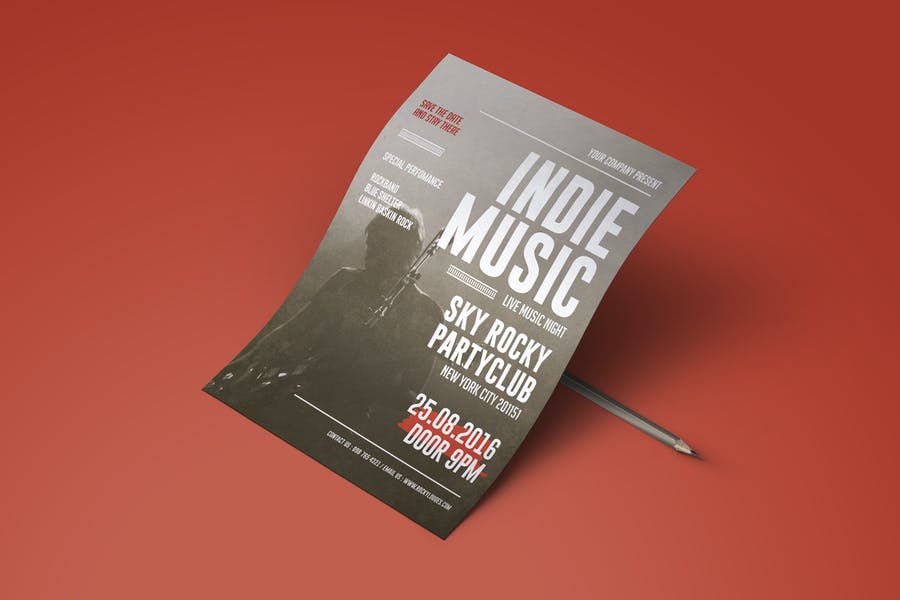 Fully Editable Indie Music Flyer