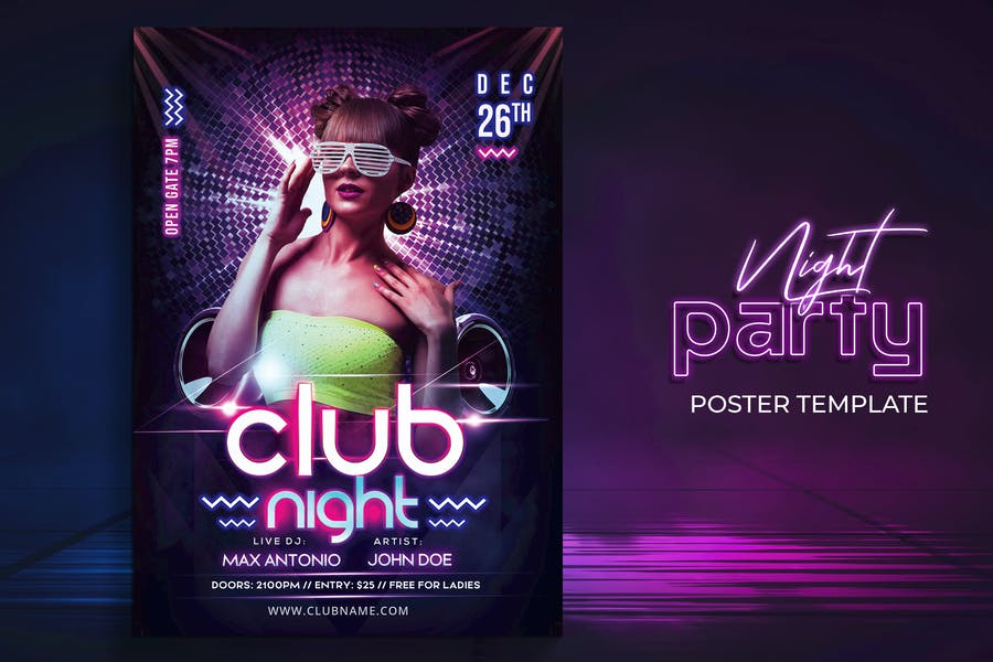 Fully Editable Night Club Flyer