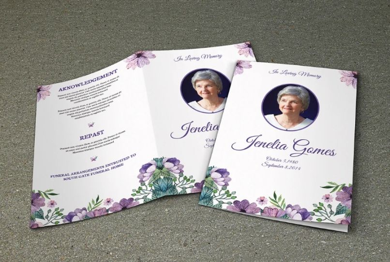 Funeral Program Brochure Template