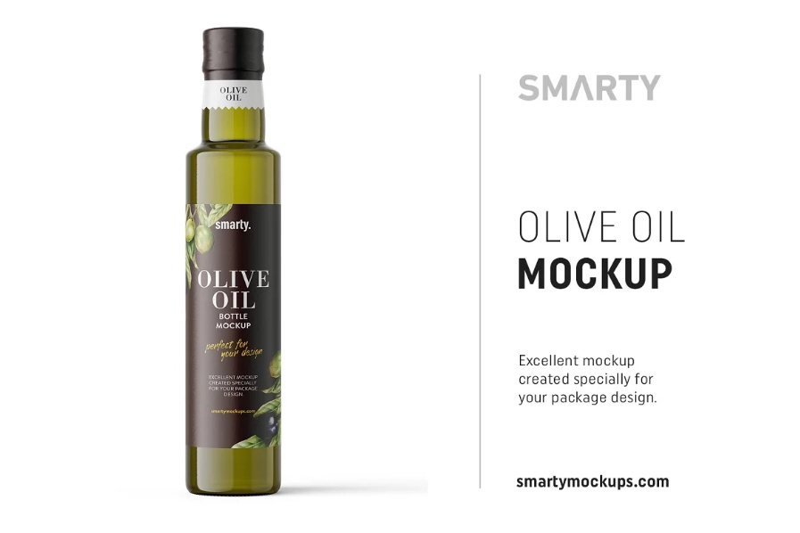 Glass Olive Oil Bottle Mockups