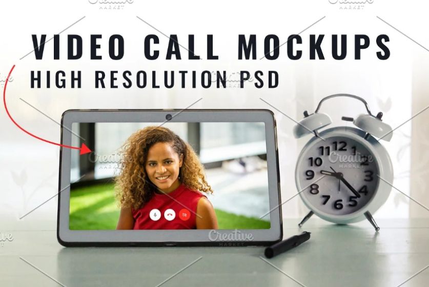 Google Duo Call Mockup PSD