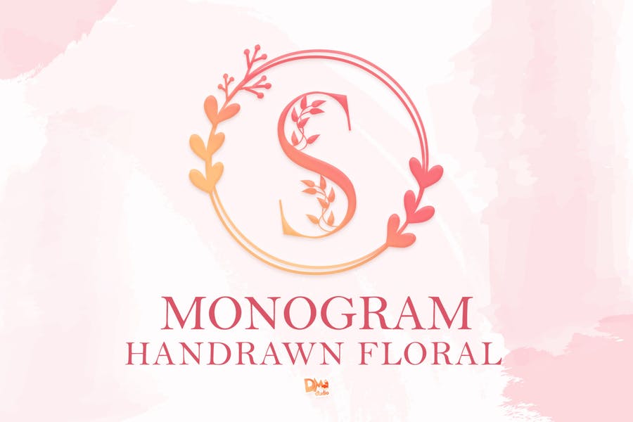 Handwritten Floral Monogram Typeface