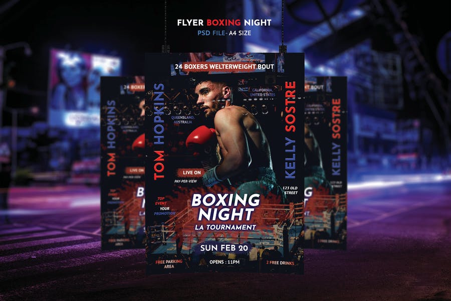 High Quality Boxing Night Flyer
