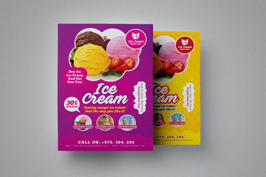 Ice Cream Store Flyer Design