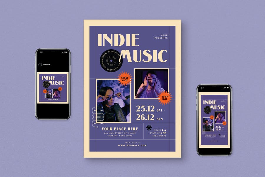 Indie Musc Flyer Set