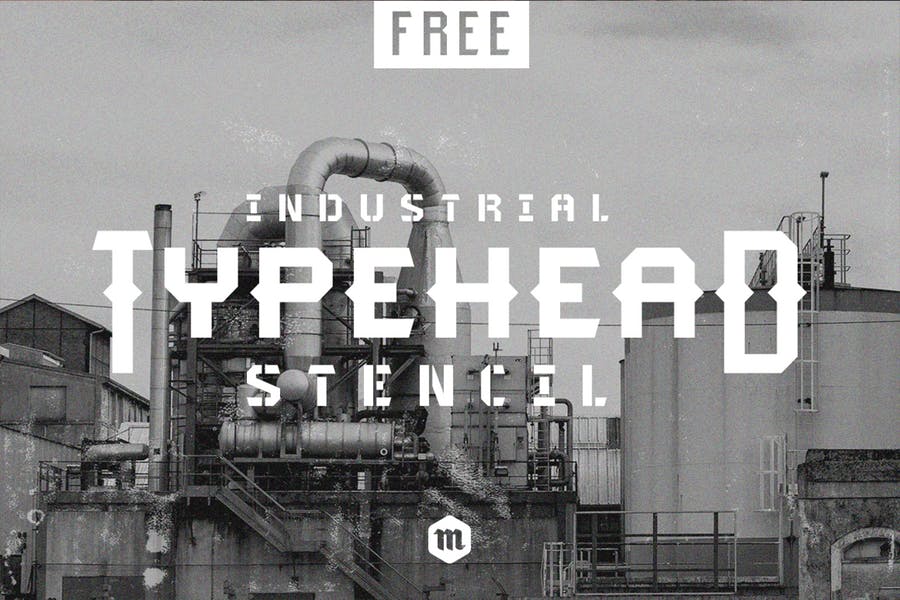 Industrial Style Stencil Typeface