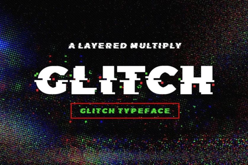 layered glitch text effect