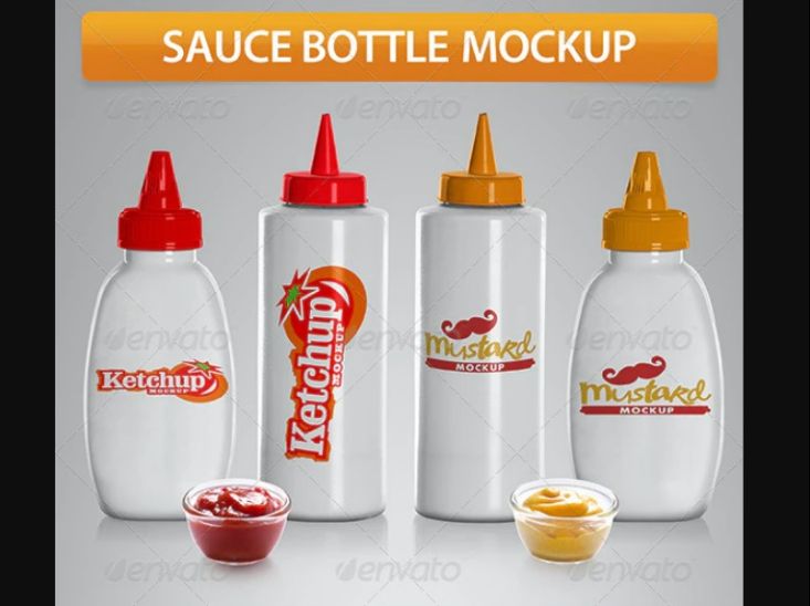 Minimal Sauce Bottle Mockups