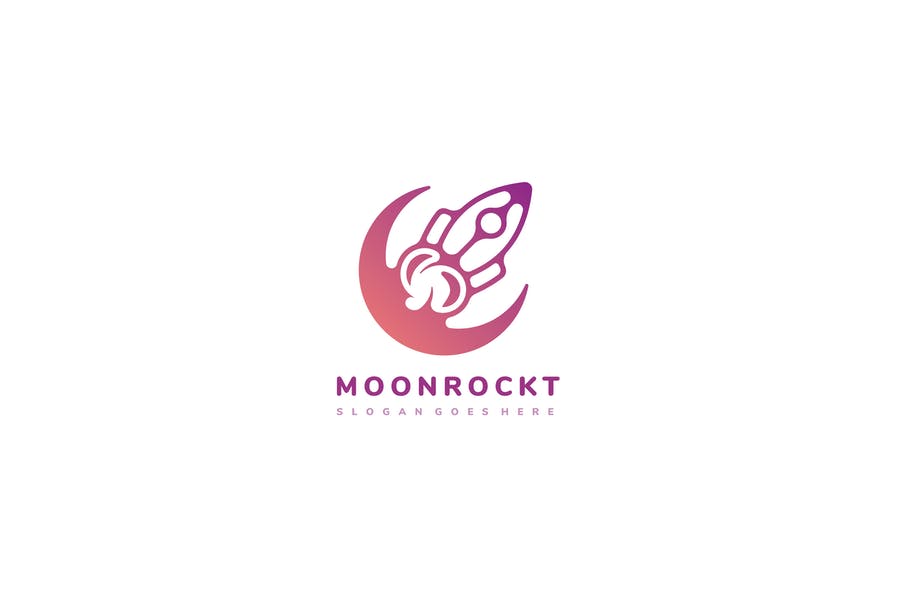 Moon Rocket Logo Design Idea