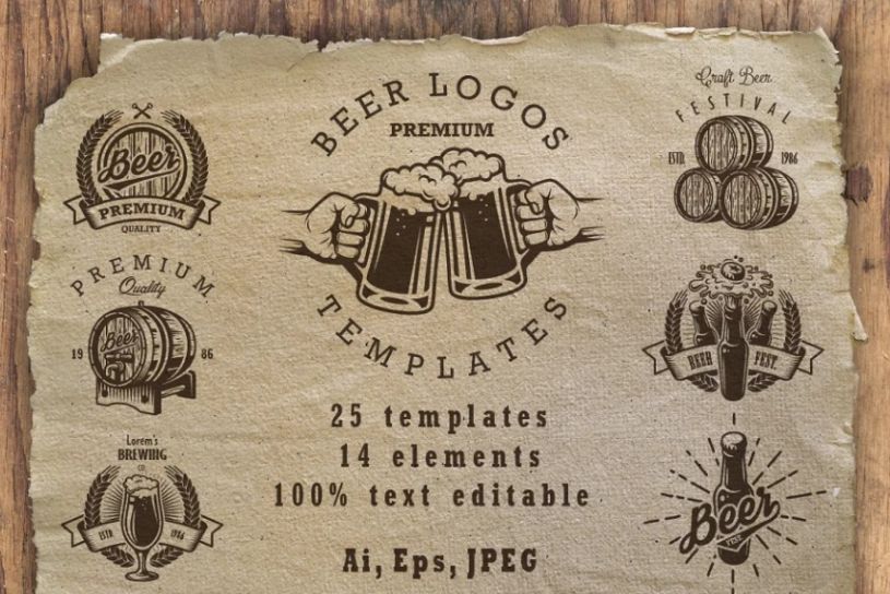Set of Beer Logo Templates